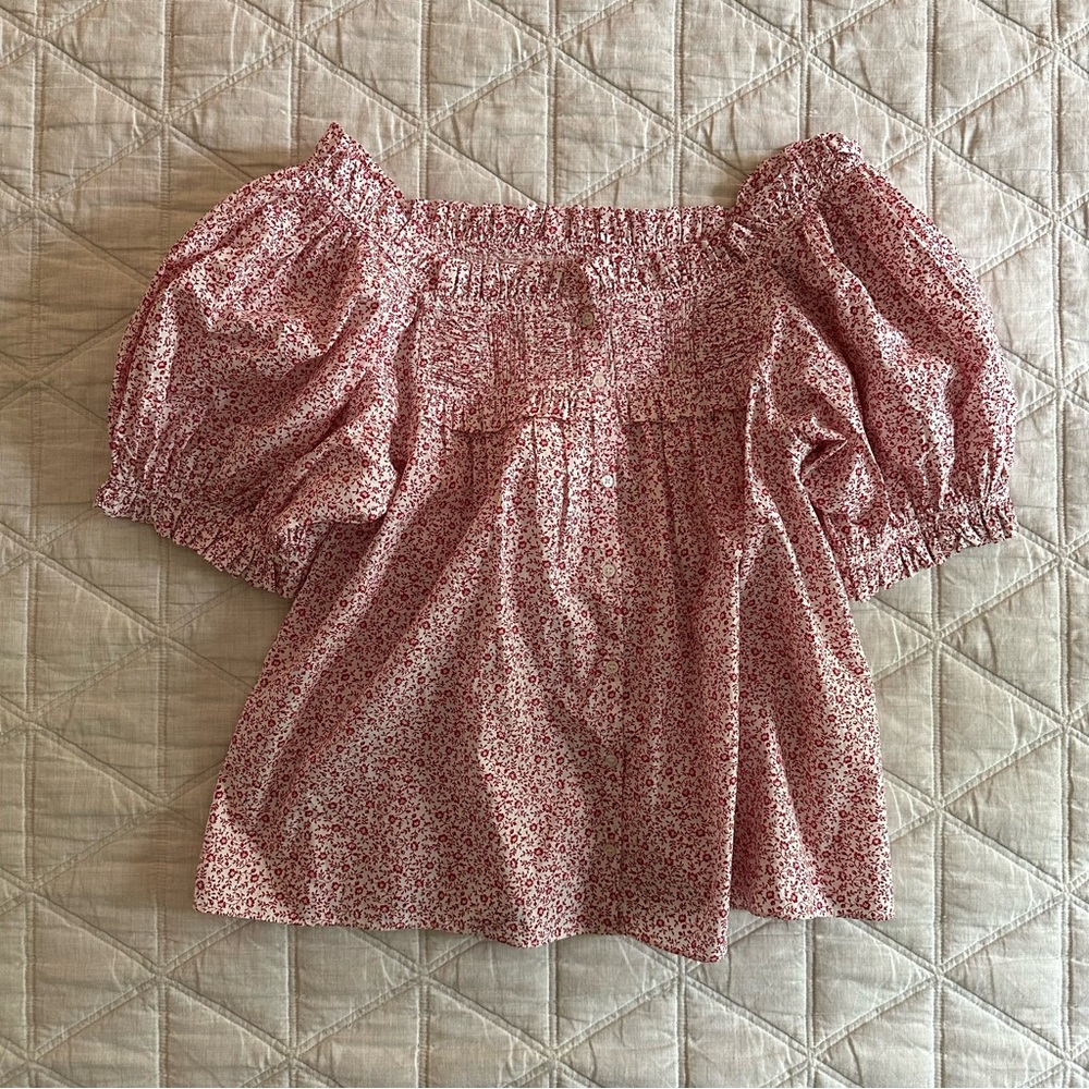 Dôen Farley Top in Rouge Cottage Ivy Floral NWT
